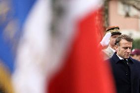 Emmanuel Macron at the ceremony of the 80th anniversary of the Liberation of Strasbourg