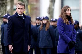 Emmanuel Macron at the ceremony of the 80th anniversary of the Liberation of Strasbourg