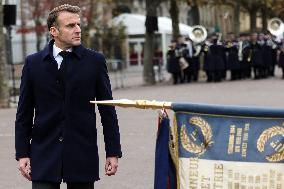 Emmanuel Macron at the ceremony of the 80th anniversary of the Liberation of Strasbourg