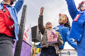 Judith Godreche at Feministe Protest - Paris