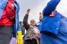 Judith Godreche at Feministe Protest - Paris