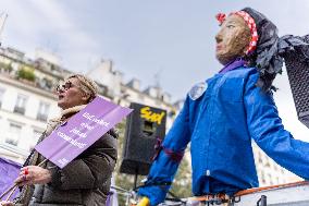 Judith Godreche at Feministe Protest - Paris