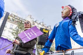 Judith Godreche at Feministe Protest - Paris