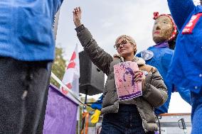 Judith Godreche at Feministe Protest - Paris