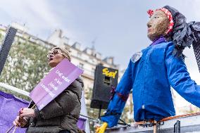 Judith Godreche at Feministe Protest - Paris