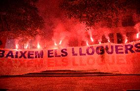 Protest Against Raising Rents And The Right To Housing In Barcelona