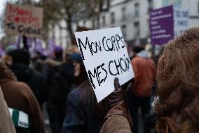 March Against Violence Against Women In Paris