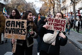 March Against Violence Against Women In Paris