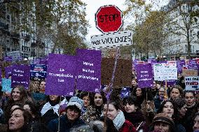 March Against Violence Against Women In Paris