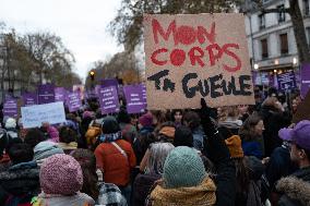 March Against Violence Against Women In Paris