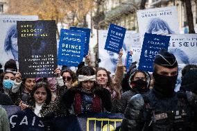 March Against Violence Against Women In Paris