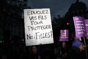 March Against Violence Against Women In Paris