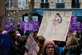 March Against Violence Against Women In Paris