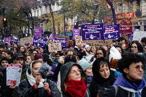 March Against Violence Against Women In Paris