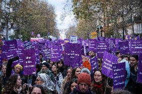 March Against Violence Against Women In Paris