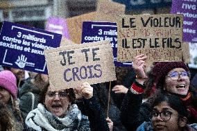 March Against Violence Against Women In Paris