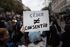 March Against Violence Against Women In Paris