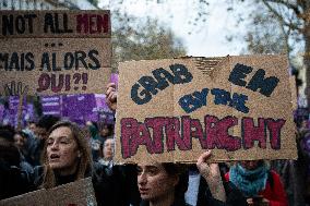 March Against Violence Against Women In Paris