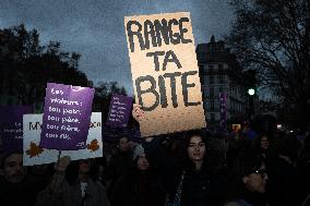 March Against Violence Against Women In Paris