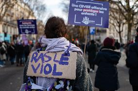 March Against Violence Against Women In Paris