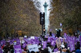 March Against Violence Against Women In Paris