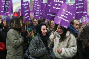 Protest To Condemn Violence Against Women In Paris