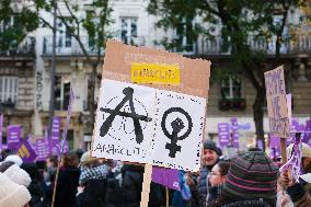 International Day for the Elimination of Violence Against Women demonstration in Paris