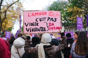 International Day for the Elimination of Violence Against Women demonstration in Paris