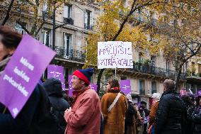 International Day for the Elimination of Violence Against Women demonstration in Paris