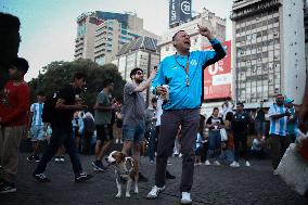 Celebrations At The Obelisk By Racing Club Fans