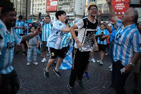 Celebrations At The Obelisk By Racing Club Fans