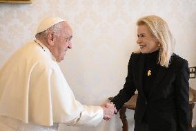 Pope Francis In Private Audience - Vatican