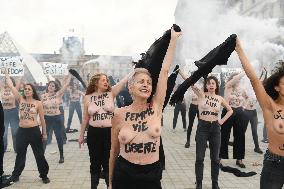 Singer Lio At The FEMEN Protest - Paris