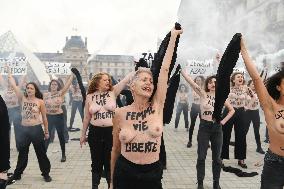 Singer Lio At The FEMEN Protest - Paris