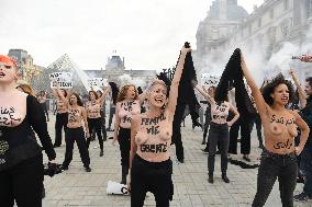 Singer Lio At The FEMEN Protest - Paris