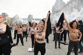 Singer Lio At The FEMEN Protest - Paris