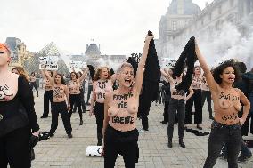 Singer Lio At The FEMEN Protest - Paris