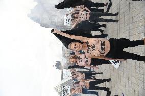 Singer Lio At The FEMEN Protest - Paris