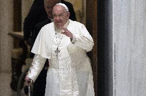 Pope Francis During an Audience - Vatican