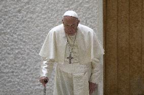 Pope Francis During an Audience - Vatican