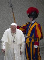 Pope Francis During an Audience - Vatican