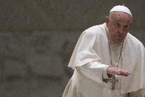 Pope Francis During an Audience - Vatican