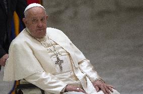 Pope Francis During an Audience - Vatican