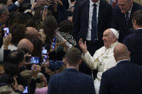 Pope Francis During an Audience - Vatican