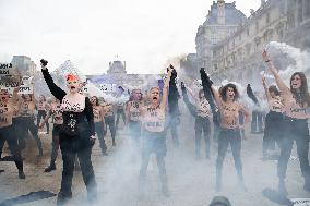 Singer Lio At The FEMEN Protest - Paris