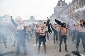 Singer Lio At The FEMEN Protest - Paris