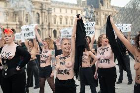 Singer Lio At The FEMEN Protest - Paris