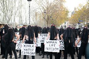 FEMENS Rally in Front of The Louvre Museum - Paris