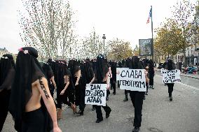 FEMENS Rally in Front of The Louvre Museum - Paris