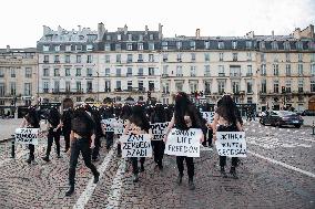 FEMENS Rally in Front of The Louvre Museum - Paris